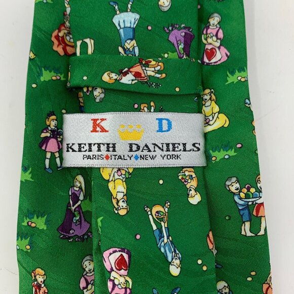 Keith Daniels Easter Green Neck Tie Polyester Kids Egg Hunting 57" - Picture 3 of 4